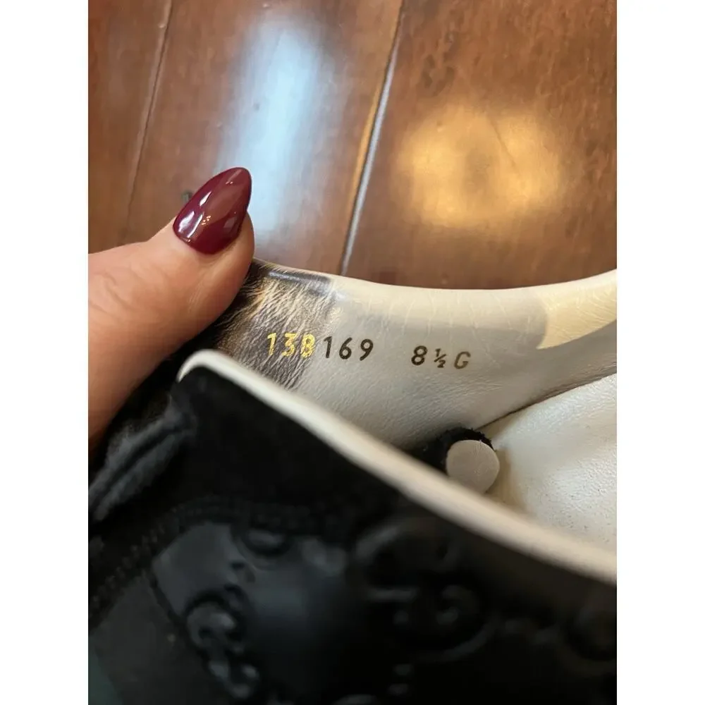 Gucci Guccissi Mens Size 8.5 Leather Low Top GG Stripe Made in Italy Sneakers - Picture 11 of 13